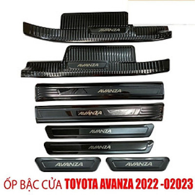 Ốp bậc cửa , nẹp bước chân Toyota Avanza 2022 cao cấp -mẫu Titan 8 chi tiết
