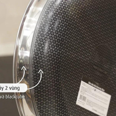 [Hàng chính hãng] Chảo chiên inox iMat Hybrid Blackcube 20cm, Phủ chống dính Ceramic đen