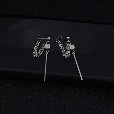 Bông tai Titan hình học không gian phiên bản xỏ lỗ đinh chất lừ