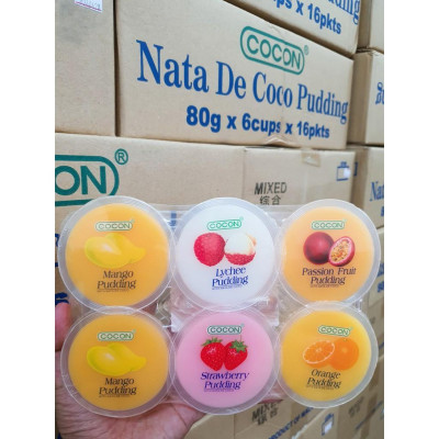 Thạch trái cây - Cocon Nata de Coco Pudding Assorted 480g