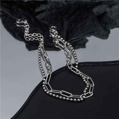 Vòng đeo tay lắc tay 2 tầng mix chain cá tính Âu Mỹ