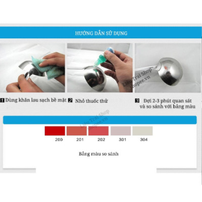 Dung Dịch Kiểm Tra So Sánh Inox Không Gỉ 304 và Các Loại Inox Thường