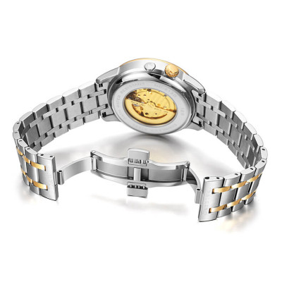 Đồng hồ nam chính hãng IW Carnival IW613G-1,Kính sapphire chống xước,Chống nước 50m,BH 24 tháng,Máy Cơ Automatic nhật bản,dây thép không gỉ 316L,mặt trắng dây trắng vàng lộ cơ 