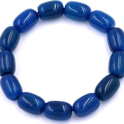 Vòng tay Lu Thống Thạch Anh Xanh Dương Bầu size 10mm x 14mm - hợp mệnh Mộc, mệnh Thủy