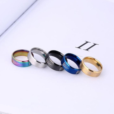 Nhẫn titan nam nhiều màu cao cấp thời trang thép không gỉ chữ M Cao Su