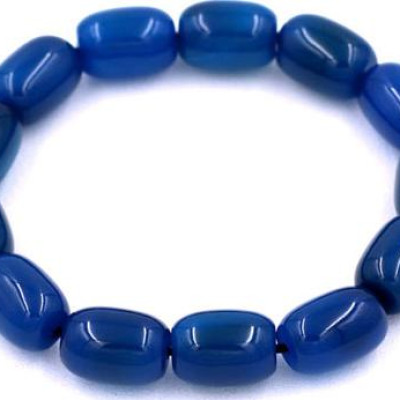 Vòng tay Lu Thống Thạch Anh Xanh Dương Bầu size 10mm x 14mm - hợp mệnh Mộc, mệnh Thủy