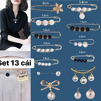 QC63 Set 13 chiếc ghim cài quần áo
