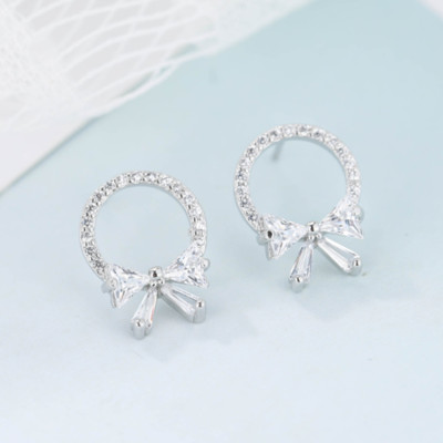 Bông tai vòng nơ đá nhỏ xinh xắn Little Girl