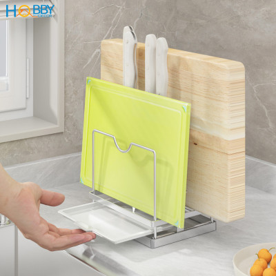 Kệ để nắp vung thớt dao đa năng inox 304 Hobby home decor TT11