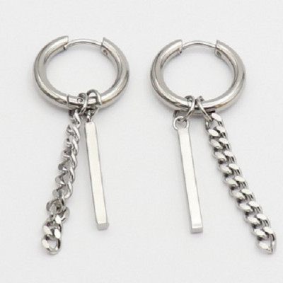 Bông tai nam mix thanh xích dài unisex cá tính 1 chiếc