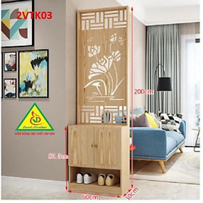 Tủ kệ trang trí kiêm vách ngăn phòng khách , nhà bếp 2VTK03 - Nội thất lắp ráp Viendong Adv