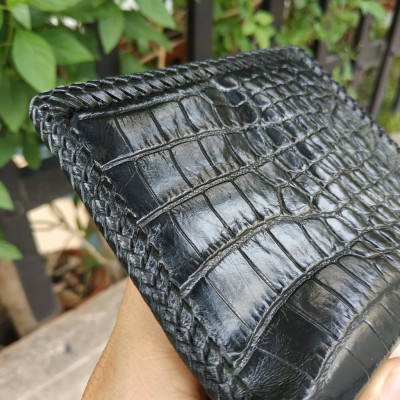 Ví Nam Da Cá Sấu Dáng Đứng 2 Mặt. DA BÔNG HÔNG RẤT MỀM VÀ ĐẸP