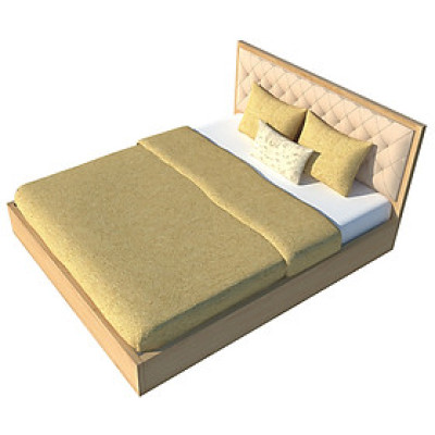 Giường ngủ cao cấp Tundo màu vàng sồi 140cm x 200cm