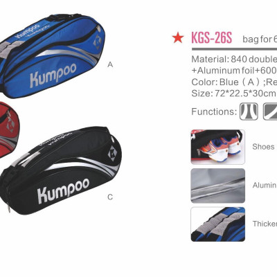 Bao vợt Kumpoo, túi thể thao đựng vợt cầu lông KGS-26S - hàng chuẩn công ty