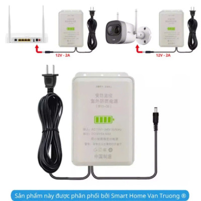 UPS Nguồn pin dự phòng 9v - 12v cho WiFi, camera an ninh, camera ngoài trời, thời gian sử dụng 6-8h sau khi cúp điện