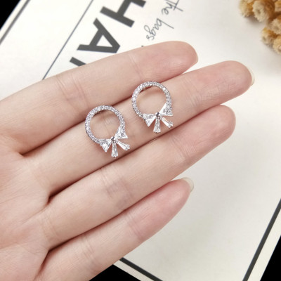 Bông tai vòng nơ đá nhỏ xinh xắn Little Girl