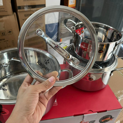 Bộ nồi chảo Inox 3 lớp đúc liền khối Kalpen Kampfer KF3 bảo hành 30 năm - Hàng chính hãng