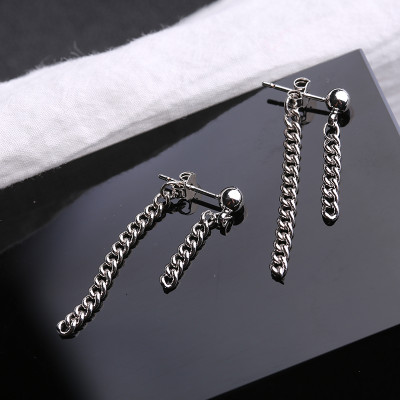 Bông tai xích nam nữ đeo trước- sau đơn giản cá tính 