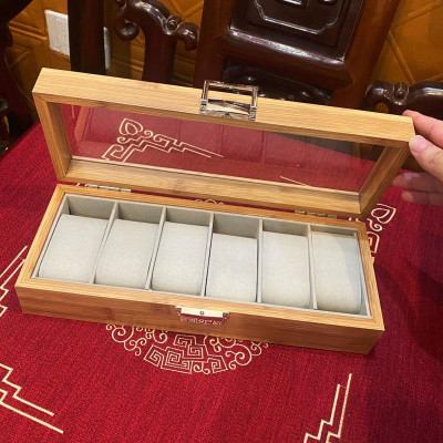 Hộp đựng đồng hồ vỏ da cao cấp có khoá thiết kế tinh tế nhỏ gọn