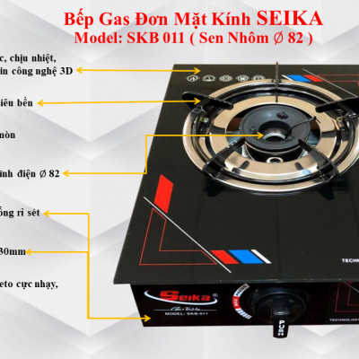 Bếp Gas Đơn Mặt Kính Seika SKB011 - Hàng Chính Hãng