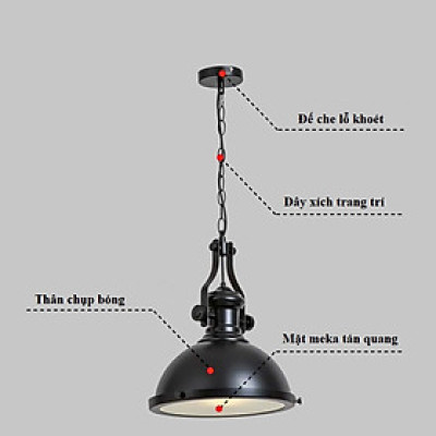 Đèn thả cổ điển SuperVilighting DXICH360 quầy bar quán cafe shop thời trang hiện đại BH 24 tháng