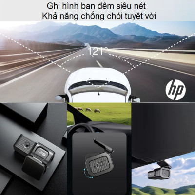 Camera hành trình ô tô độ phân giải 2K, Wifi Thương hiệu Mỹ cao cấp HP - F490W - Bảo hành 12 Tháng Chính Hãng (Hàng Nhập Khẩu)