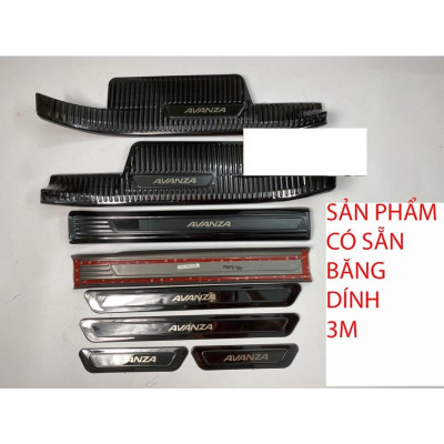 Ốp bậc cửa , nẹp bước chân Toyota Avanza 2022 cao cấp -mẫu Titan 8 chi tiết