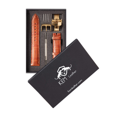 Dây Đồng Hồ Da Cá Sấu Vàng Cam Size 18/20/22mm - Dây Đeo Da Cá Sấu Thật 100% - Bảo Hành 12 Tháng