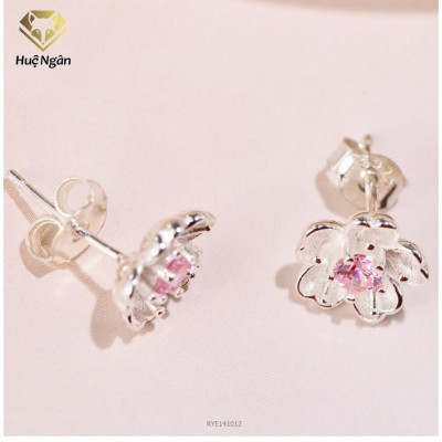 Bông tai bạc Ý Huệ Ngân - Hoa anh đào RYE141012