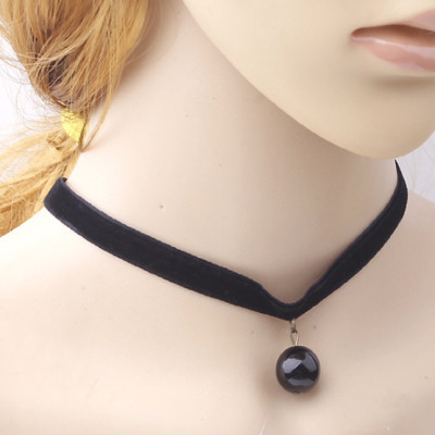 Vòng cổ choker tattoo V3 đính hạt đen