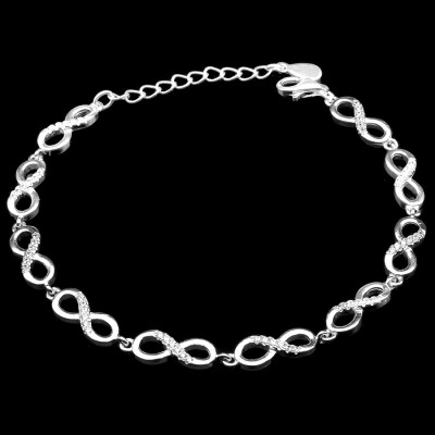 Lắc Tay Nữ Bạc Hiểu Minh LTU485 vô cực infinity