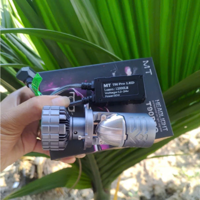 Đèn Pha Led Bi Cầu Mini T90 PRO 12000LM Siêu Sáng Chân H4 Gắn Ô tô và Xe Máy Bảo Hành 12 Tháng