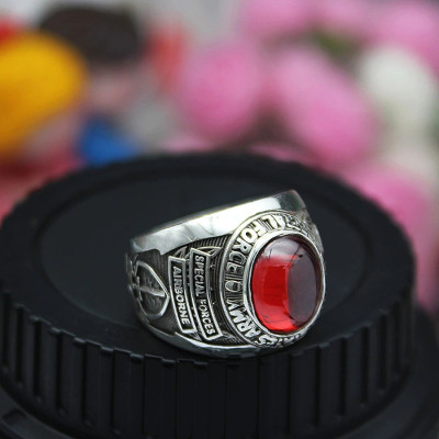 Nhẫn Nam Bạc Hiểu Minh NA573 - Nhẫn Mỹ Đá Đỏ - Bảo Hành Vĩnh Viễn ( Hàng Chính Hãng )