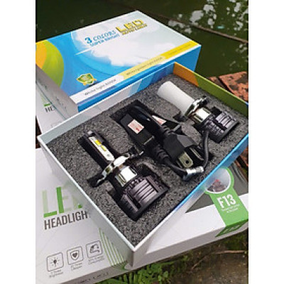 đèn led pha cao cấp T6 3 màu lắp ô tô xe máy hàng chuẩn loại 1.tản nhiệt quạt tubo,đèn có 3 chế độ