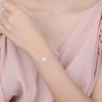 Lắc tay nữ thời trang LT86 xinh xắn hình hoa cúc S925