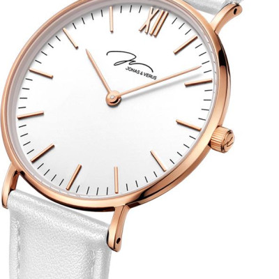 Đồng hồ đeo tay Nữ hiệu JONAS & VERUS X01646-Q3.PPWLW, Máy Pin (Quartz), Kính sappire chống trầy xước, Dây Da Italy