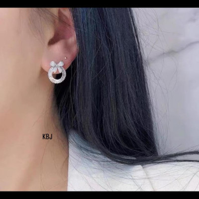 Bông tai bạc nơ đá chất liệu bạc s925 MS75c1