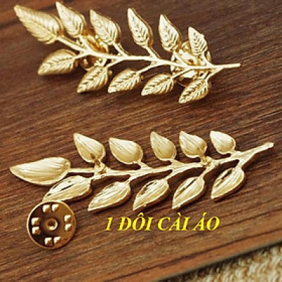 cặp Cài áo sơ mi nam nữ hình chiếc lá, hợp kim mạ 
