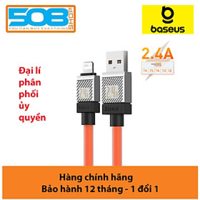 Cáp sạc nhanh, truyền dữ liệu cho Ai-phôn Ba-se-us CoolPlay Series Fast Charging Cable USB to Lai-nin 2.4A Thiết kế chắc chắn và bền bỉ và Tính năng Smart Trickle thông minh - Hàng chính hãng
