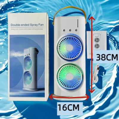 Quạt điều hòa tích điện phun sương để bàn 2 tầng xoay tự động 360 độ dung lượng pin 6000MAH cao cấp