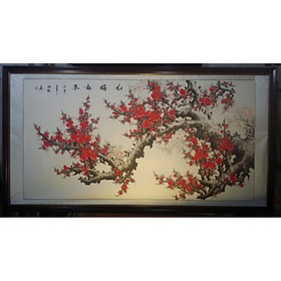 Tranh thủy mặc, Mộc long đào hoa - Đồ xuân báo