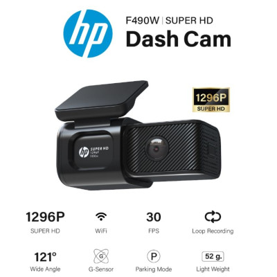 Camera hành trình ô tô độ phân giải 2K, Wifi Thương hiệu Mỹ cao cấp HP - F490W - Bảo hành 12 Tháng Chính Hãng (Hàng Nhập Khẩu)