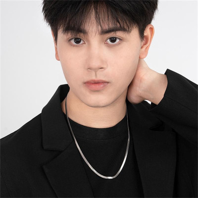 Dây Chuyền Xương Rắn Thép Titan, Thời Trang Và Tối Giản Hip-Hop, Dây Chuyền Áo Len Cao Cấp Sợi Mì