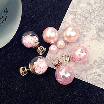 Set 3 đôi bông tai bóng tròn thời trang Hàn Quốc nhiều mầu có lựa chọn BT176