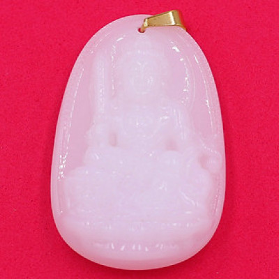 Mặt dây chuyền Văn Thù Bồ Tát thạch anh trắng 3.6cm - phật bản mệnh tuổi Mão - Mặt size nhỏ