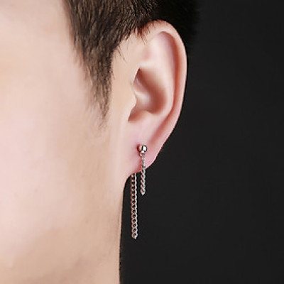 Bông tai xích nam nữ đeo trước- sau đơn giản cá tính 