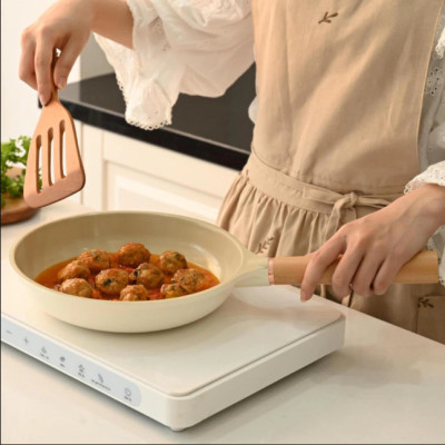 Chảo Phủ Gốm Chống Dính Haatz - Made In Korea Size 24cm -  9 Lớp Đúc Nguyên Khối - Bảo Hành 2 Năm