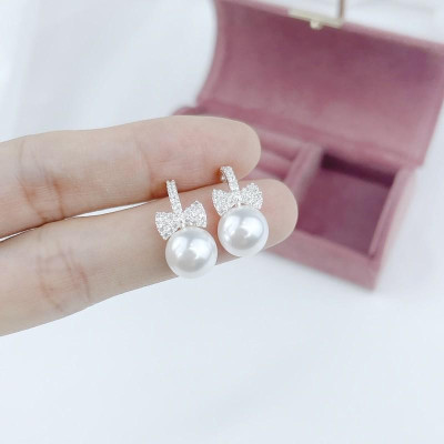 Khuyên tai bạc nơ trai duyên dáng Dế Bạc - K1064