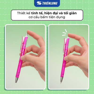 Combo 5/10/20 Bút Gel Thiên Long GEL-B011 ngòi 0,5mm mực xanh đỏ đen kiểu dáng đơn giản có đệm mềm giúp cầm tay êm