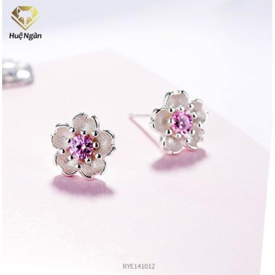 Bông tai bạc Ý Huệ Ngân - Hoa anh đào RYE141012